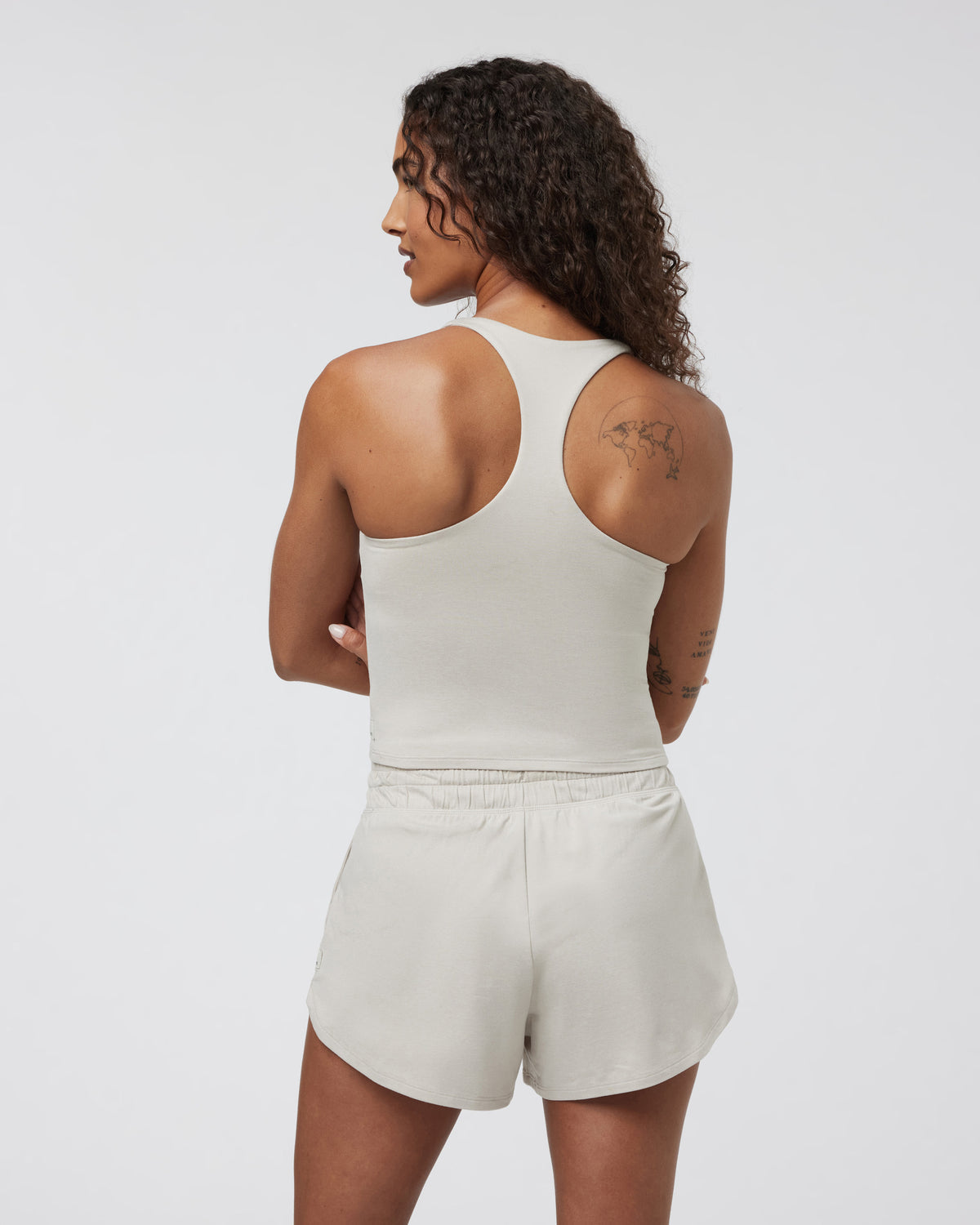 Vuori Halo Performance Crop 2.0 Ecru Heather Tank