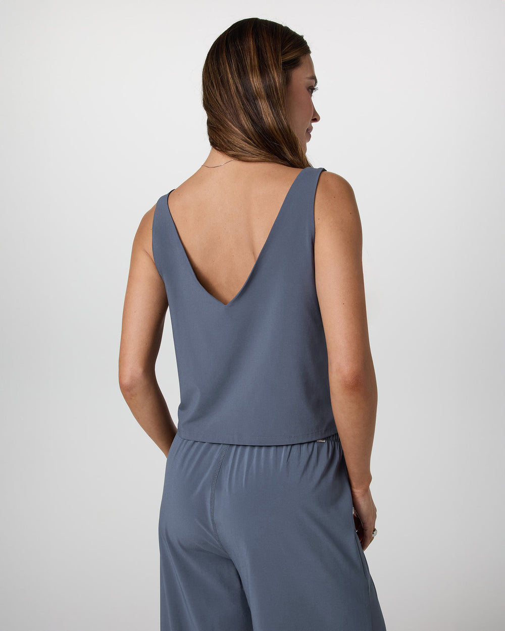 Vuori Villa Cropped Tank Azure