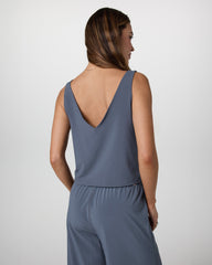 Vuori Villa Cropped Tank Azure