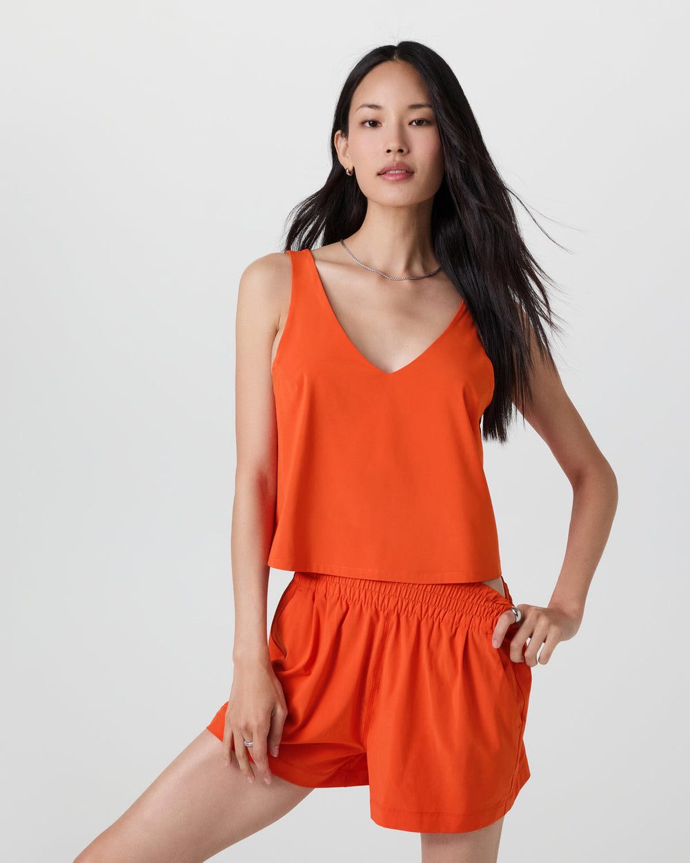 Vuori Villa Cropped Tank Bright Poppy