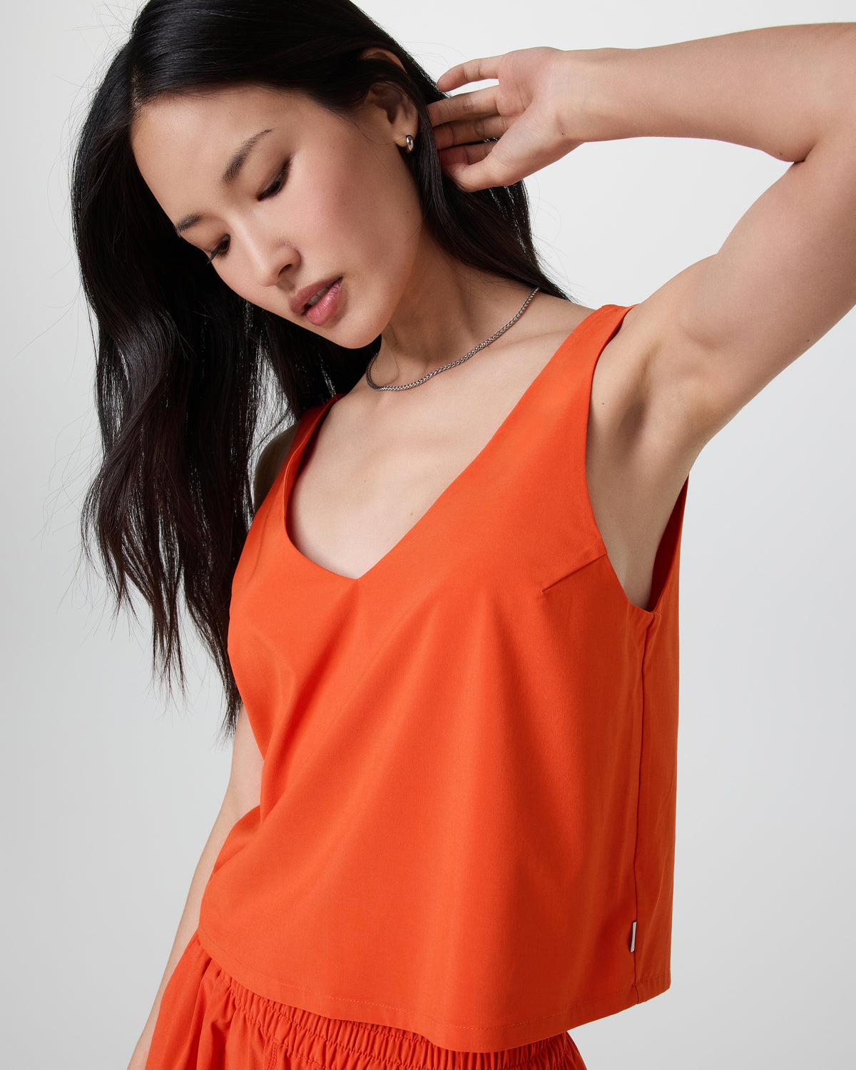Vuori Villa Cropped Tank Bright Poppy