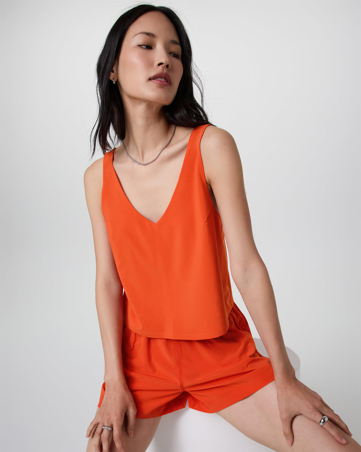 Vuori Villa Cropped Tank Bright Poppy