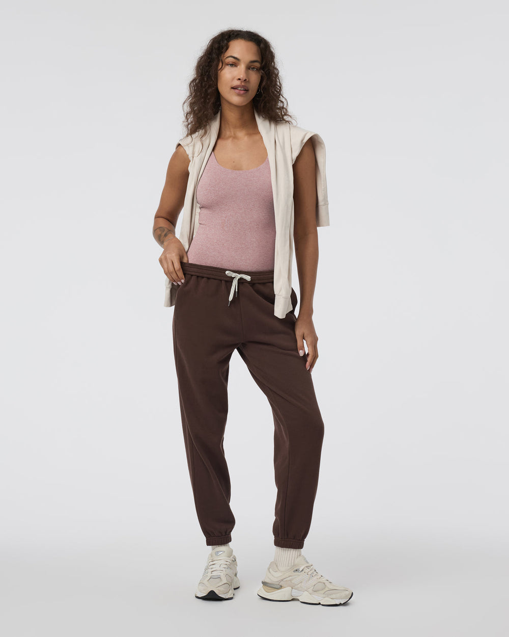 Vuori Sleeveless Halo Bodysuit Zion Rose Heather