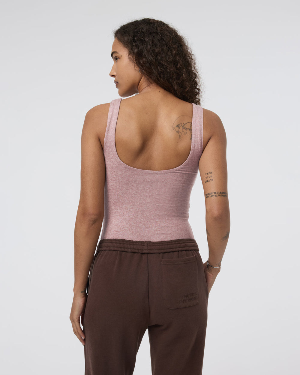 Vuori Sleeveless Halo Bodysuit Zion Rose Heather