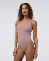 Vuori Sleeveless Halo Bodysuit Zion Rose Heather