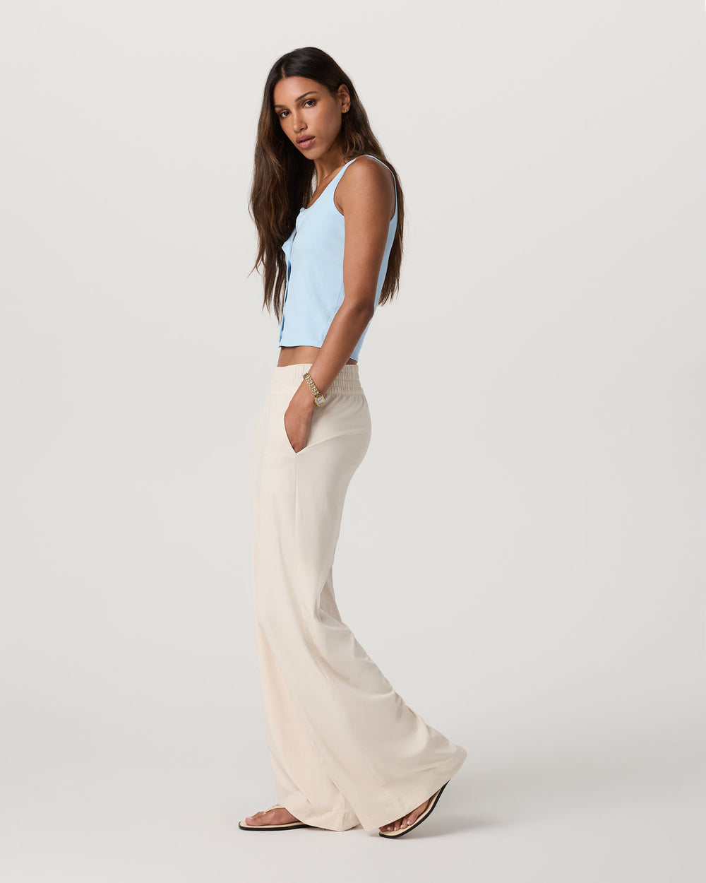 Vuori Pose Cardigan Tank Light Mist