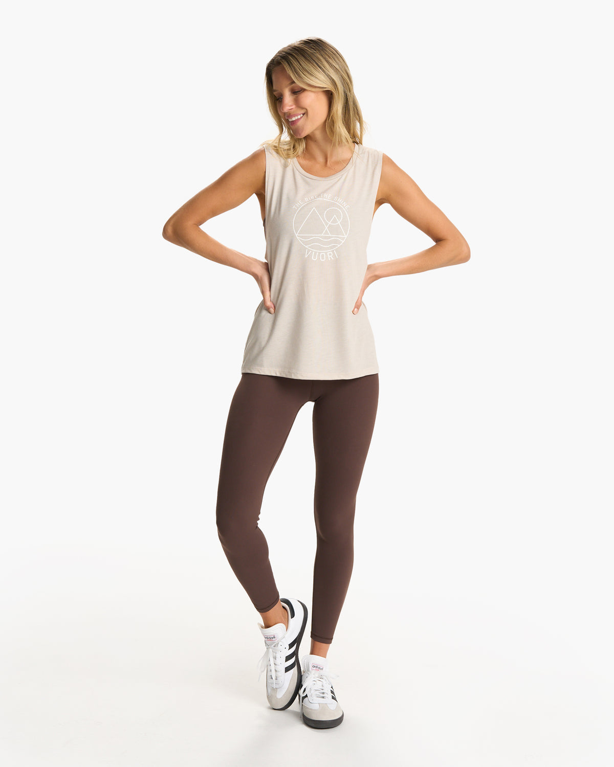Vuori The Rise The Shine Tank Heather Dust