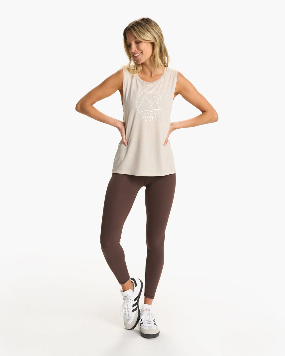 Vuori The Rise The Shine Tank Heather Dust