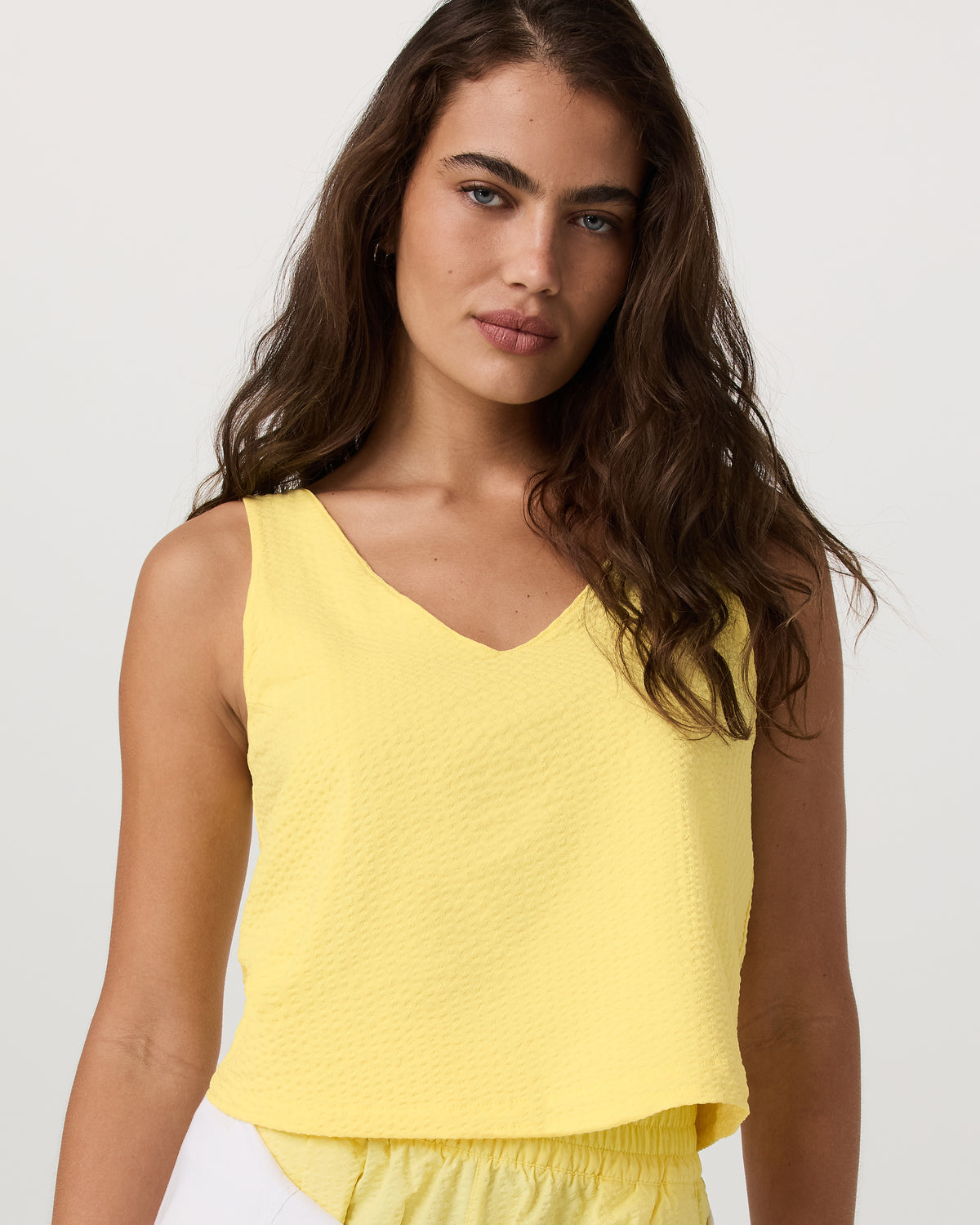 Vuori Villa Textured Crop Tank Sunlight
