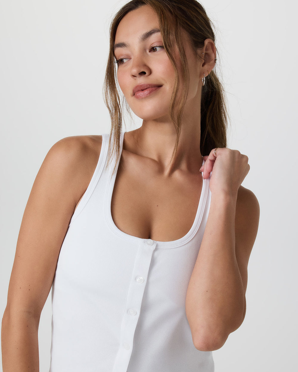 Vuori Pose Cardigan Tank White