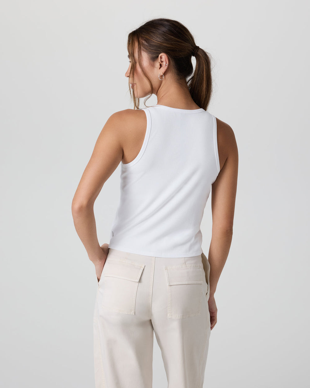 Vuori Pose Cardigan Tank White
