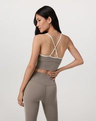 Vuori Vuori AllTheFeels™ Corset Tank Women's Smokey Taupe Top