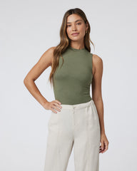 Vuori Halo Mock Bodysuit Dark Metal Sleeveless Bodysuit