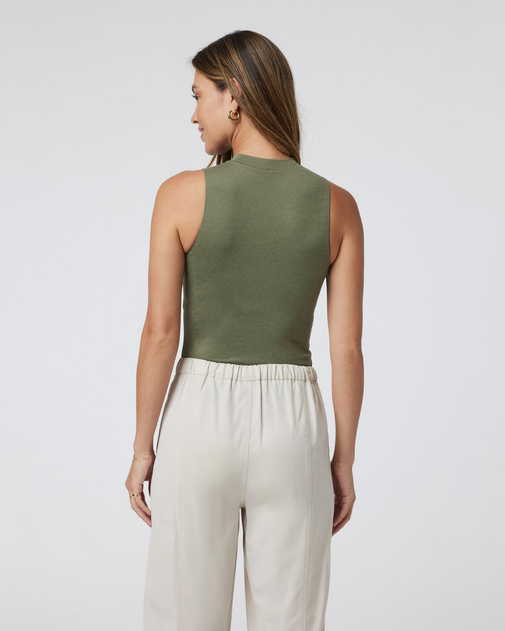 Vuori Halo Mock Bodysuit Dark Metal Sleeveless Bodysuit
