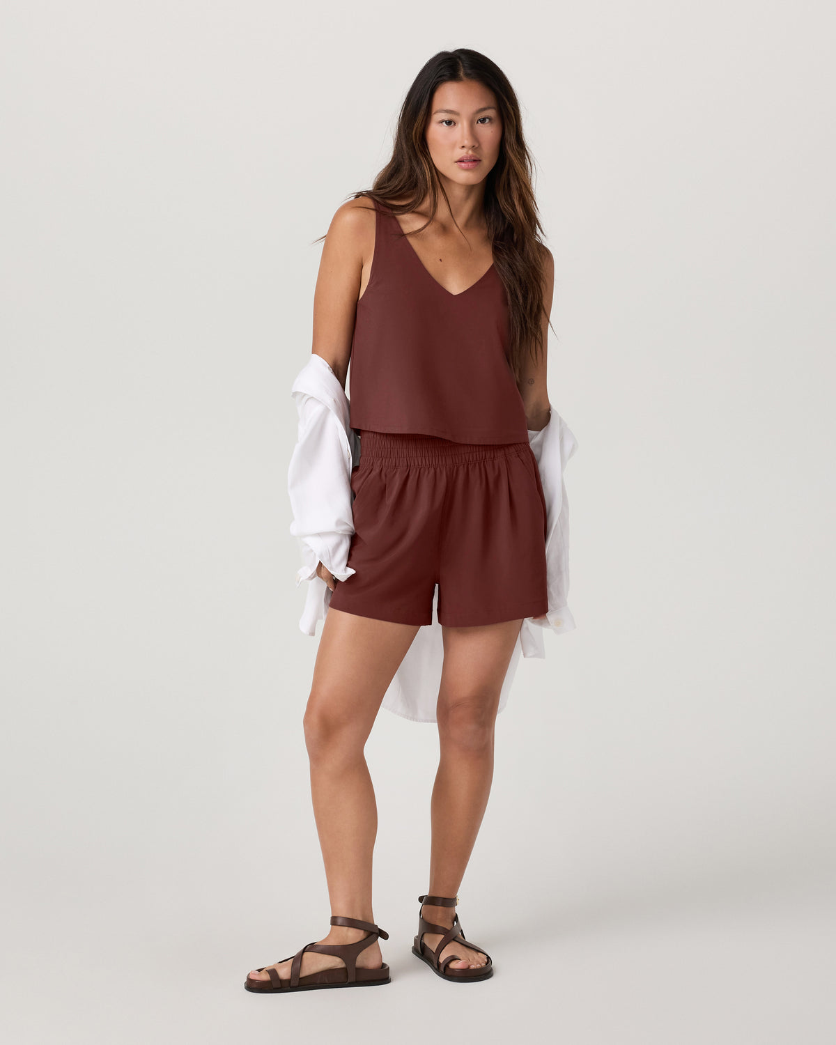 Vuori SL Villa Cropped Tank Women's Burnt Sienna Tank Top