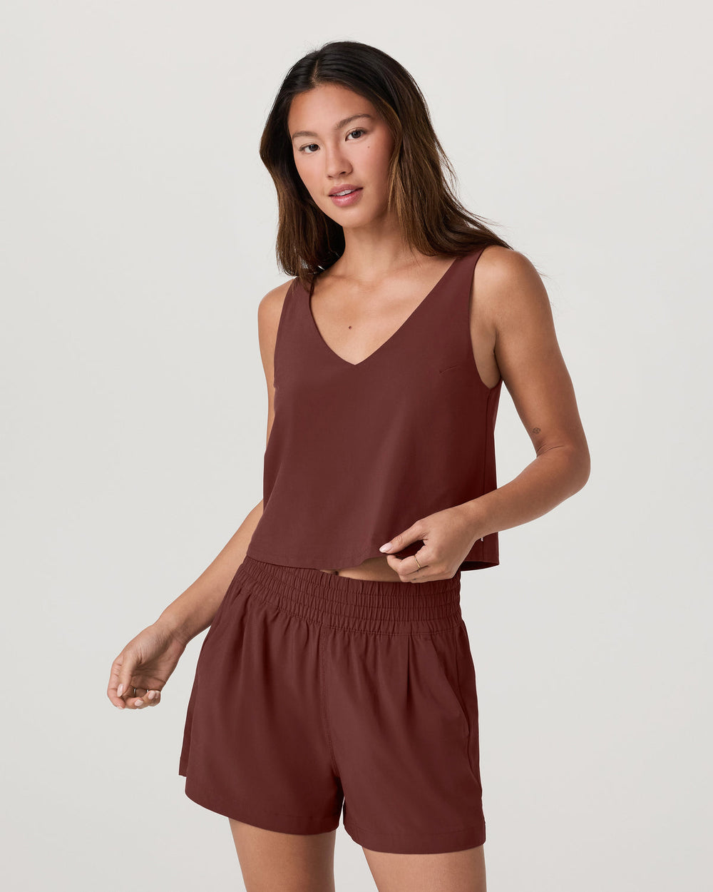 Vuori SL Villa Cropped Tank Women's Burnt Sienna Tank Top