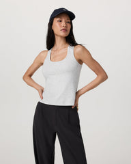 Vuori Pose Layering Tank Women's White Heather Grey Tank Top