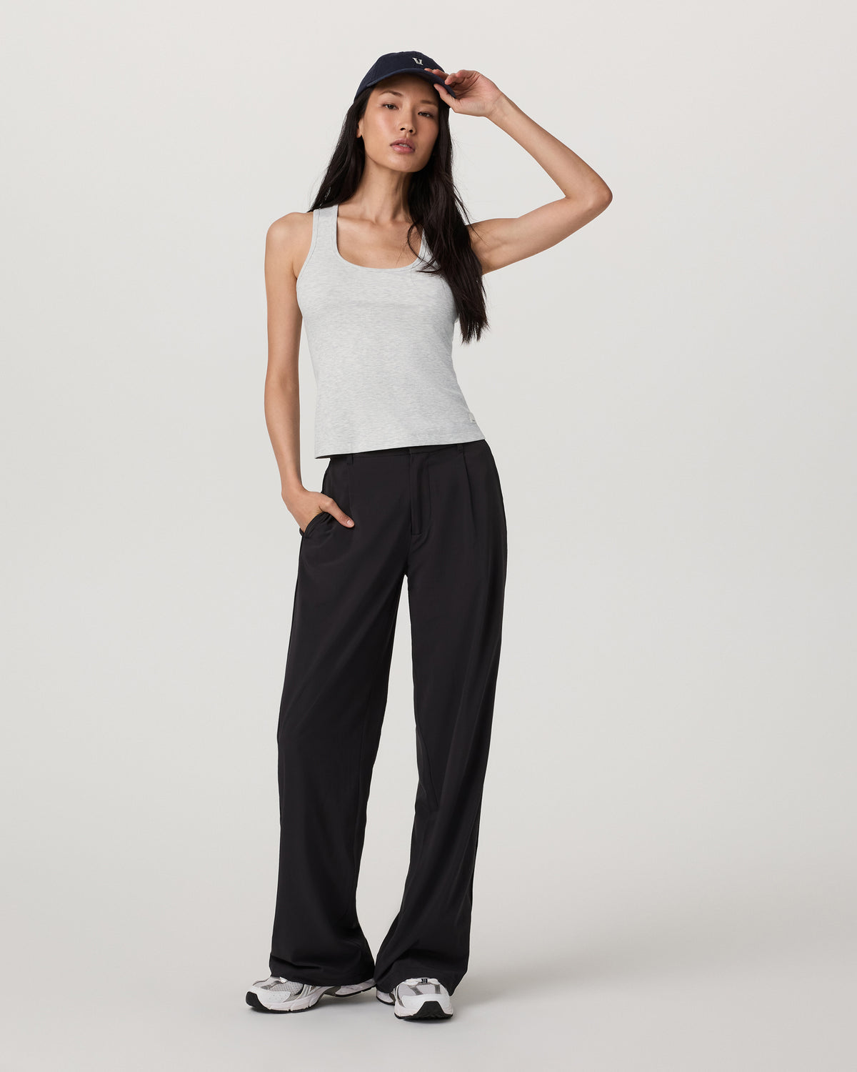 Vuori Pose Layering Tank Women's White Heather Grey Tank Top