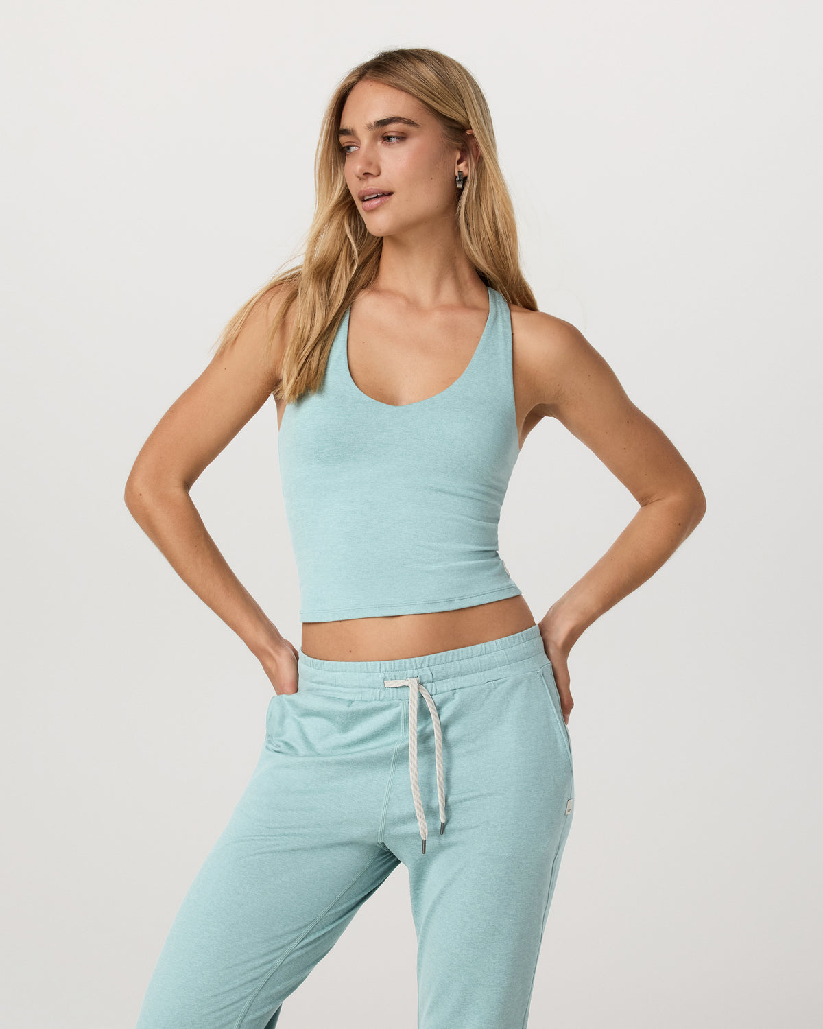 Vuori Halo Performance Crop 2.0 Sea Spray Heather