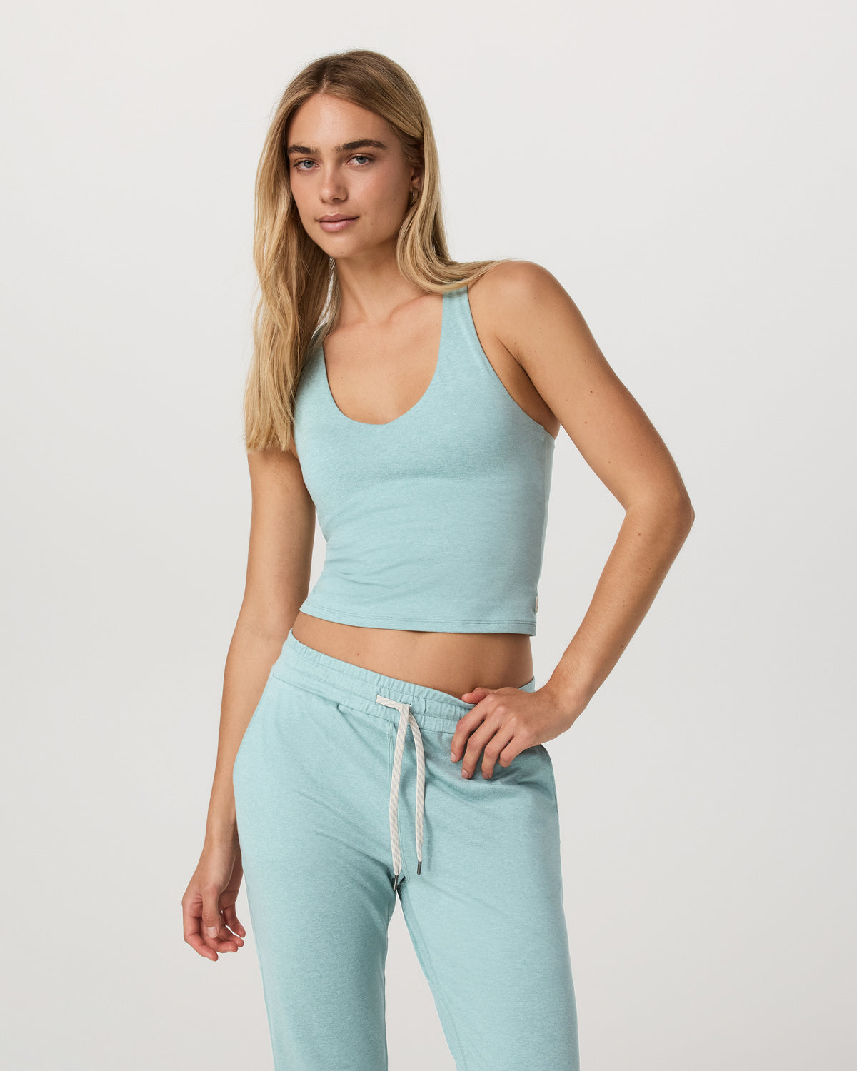 Vuori Halo Performance Crop 2.0 Sea Spray Heather