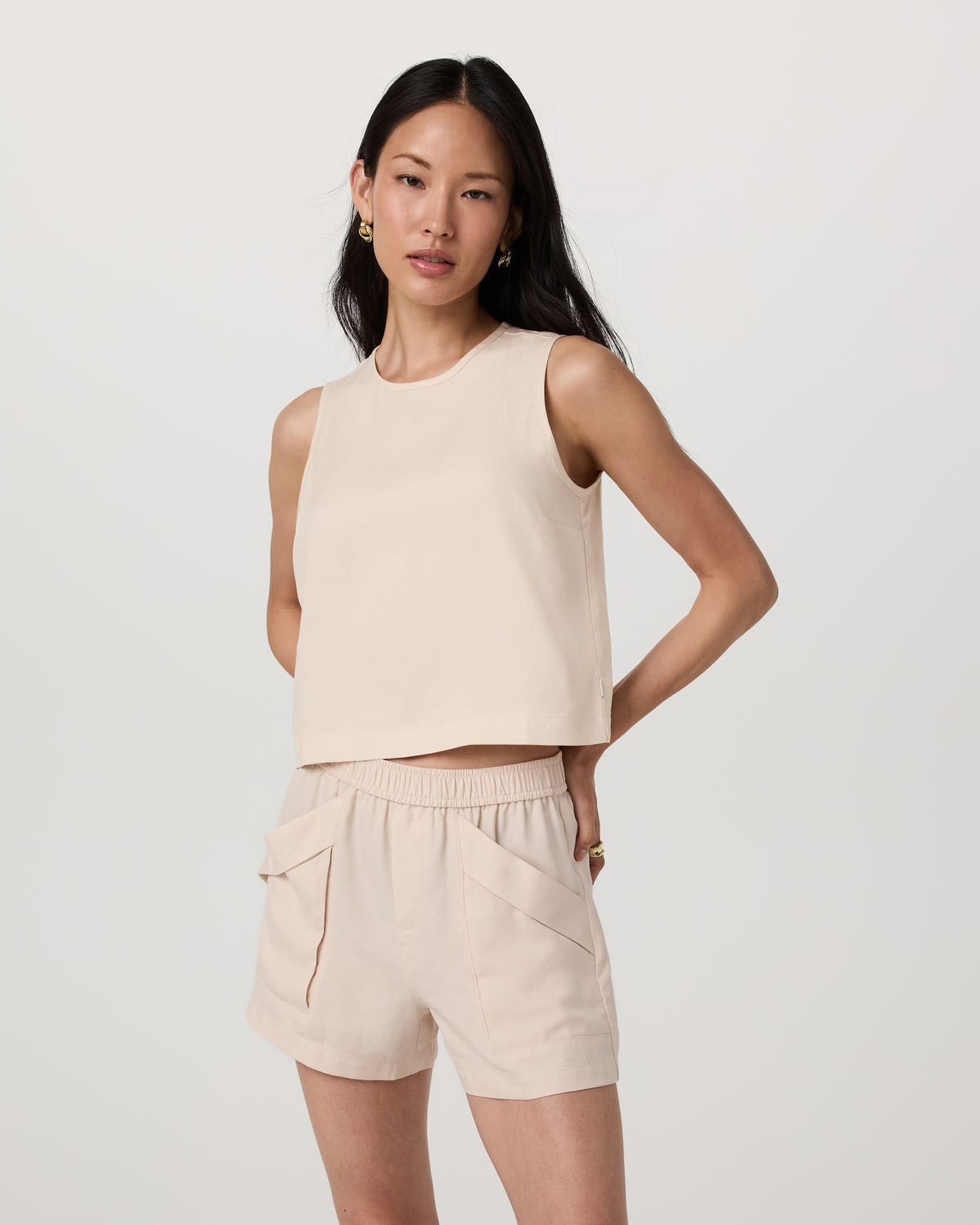 Vuori Trestles Twill Crop Tank Women's Sand Dollar Tank Top
