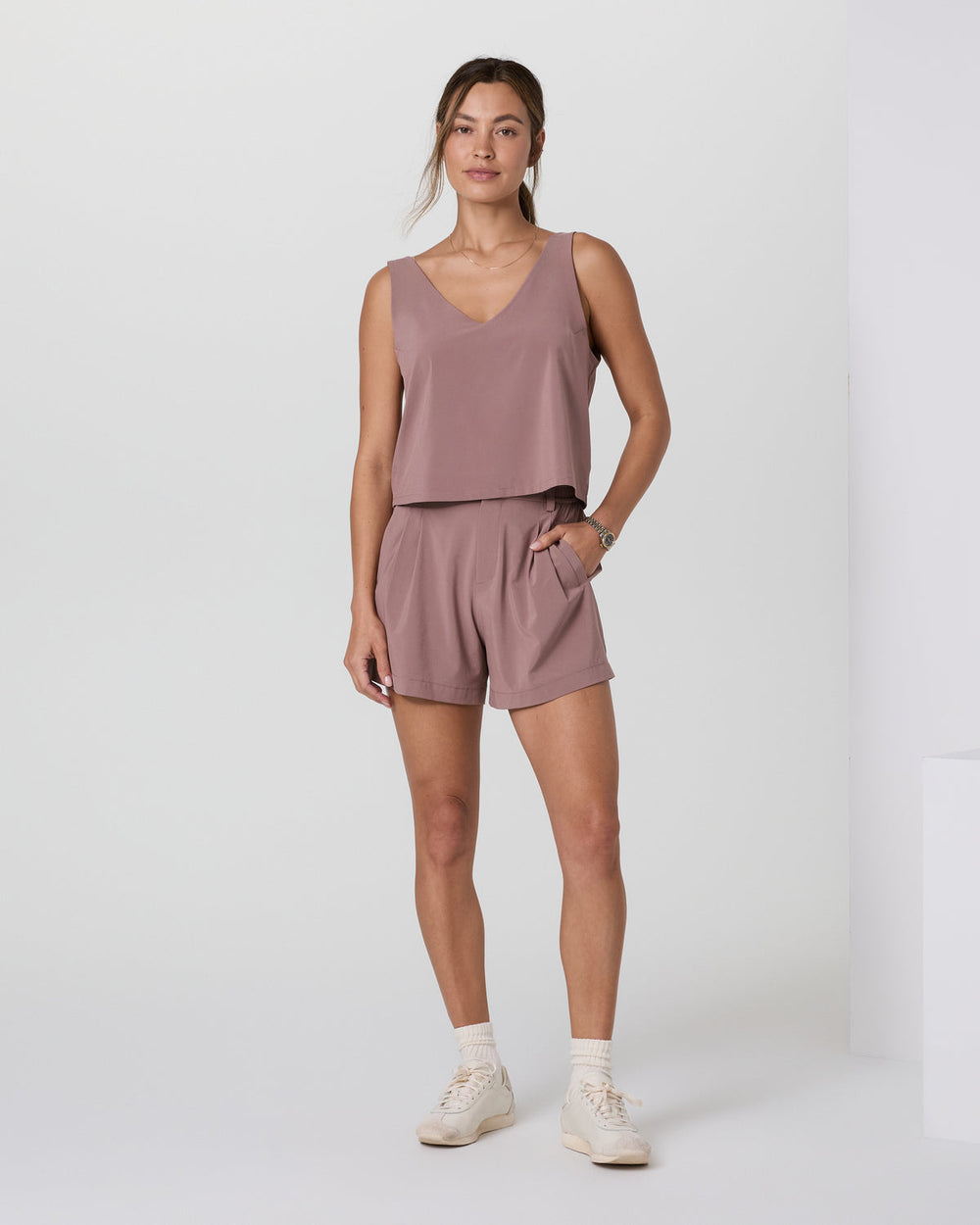 Vuori Villa Cropped Tank Zion Rose