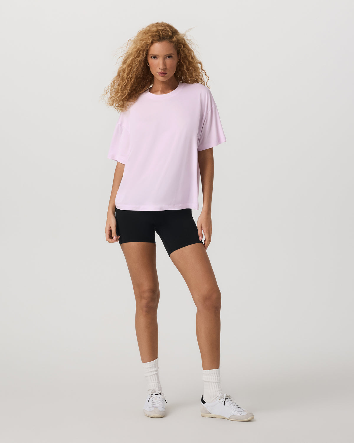 Vuori Energy Long Tee Women's Lilac Breeze Heather Tee Shirt