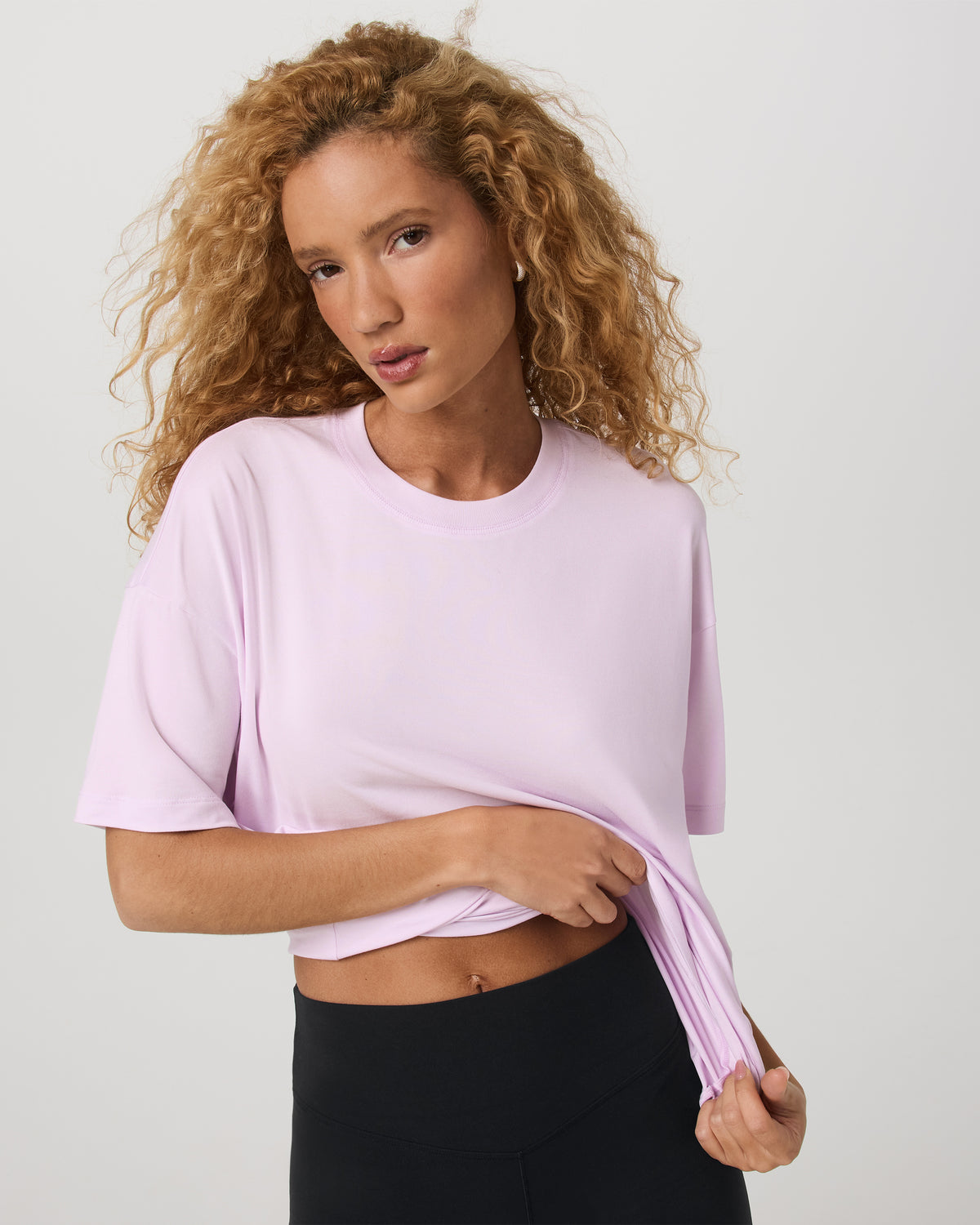 Vuori Energy Long Tee Women's Lilac Breeze Heather Tee Shirt