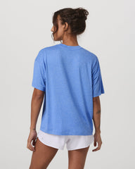 Vuori Energy Tee Long Women's Riviera Blue Heather Tee Shirt