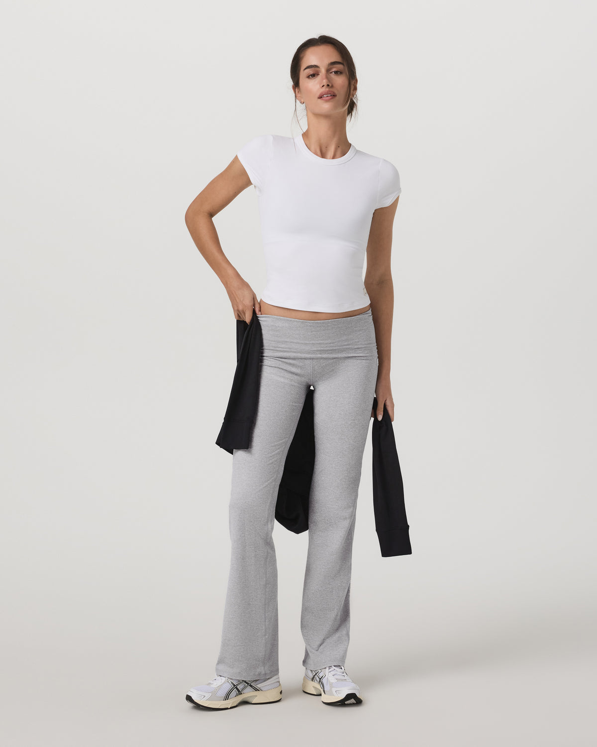 Vuori Halo Baby Tee Women's White Fitted Crewneck Tee Shirt