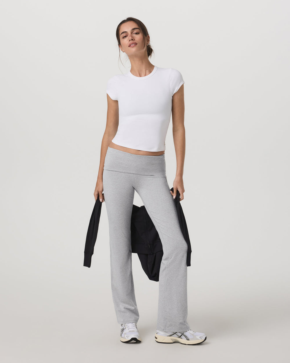 Vuori Halo Baby Tee Women's White Fitted Crewneck Tee Shirt