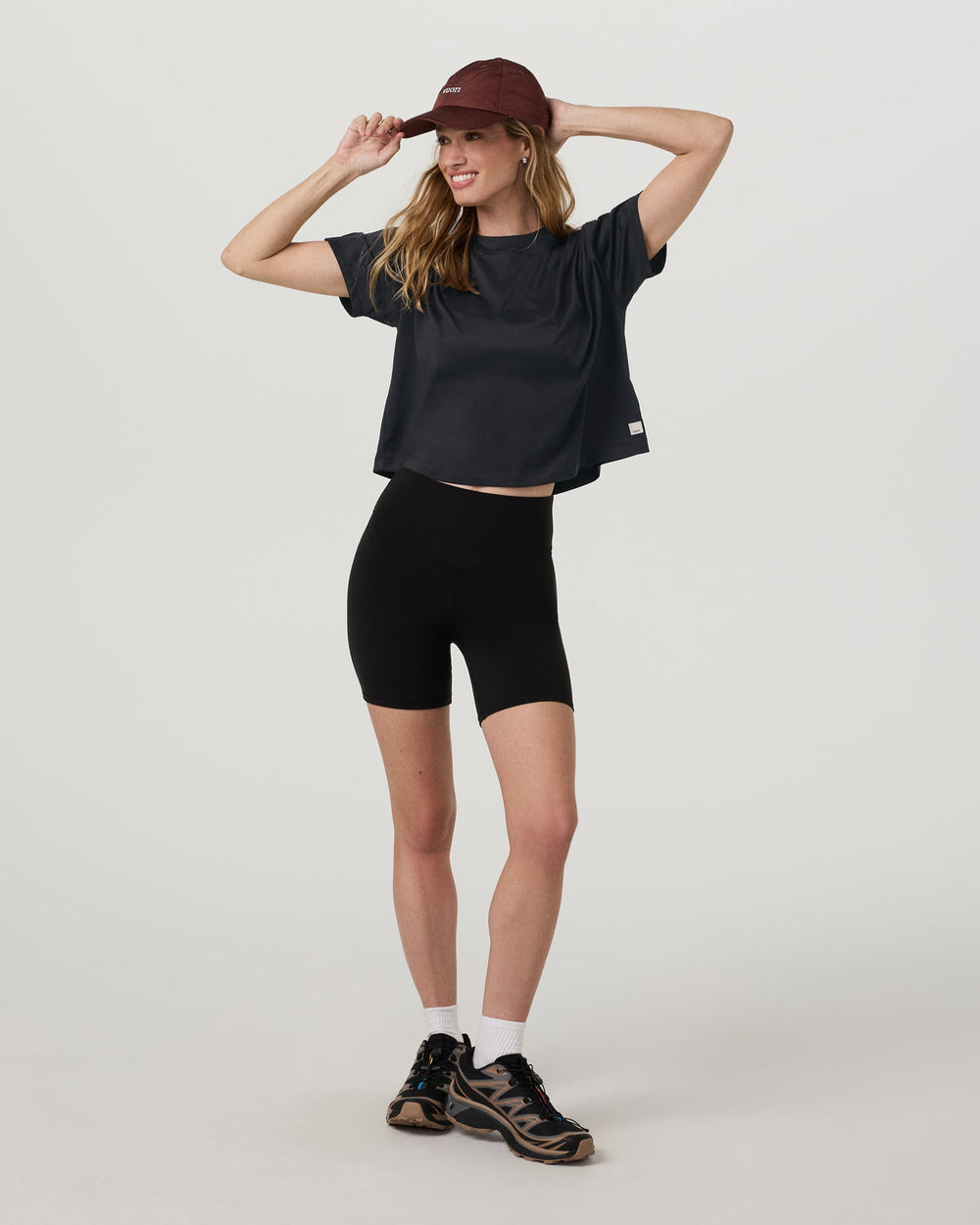 Vuori Energy Tee Women's Black Heather Oversized Tee