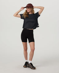 Vuori Energy Tee Women's Black Heather Oversized Tee