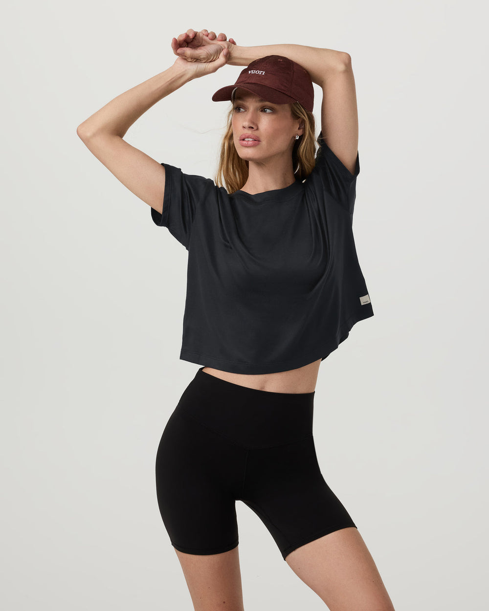 Vuori Energy Tee Women's Black Heather Oversized Tee