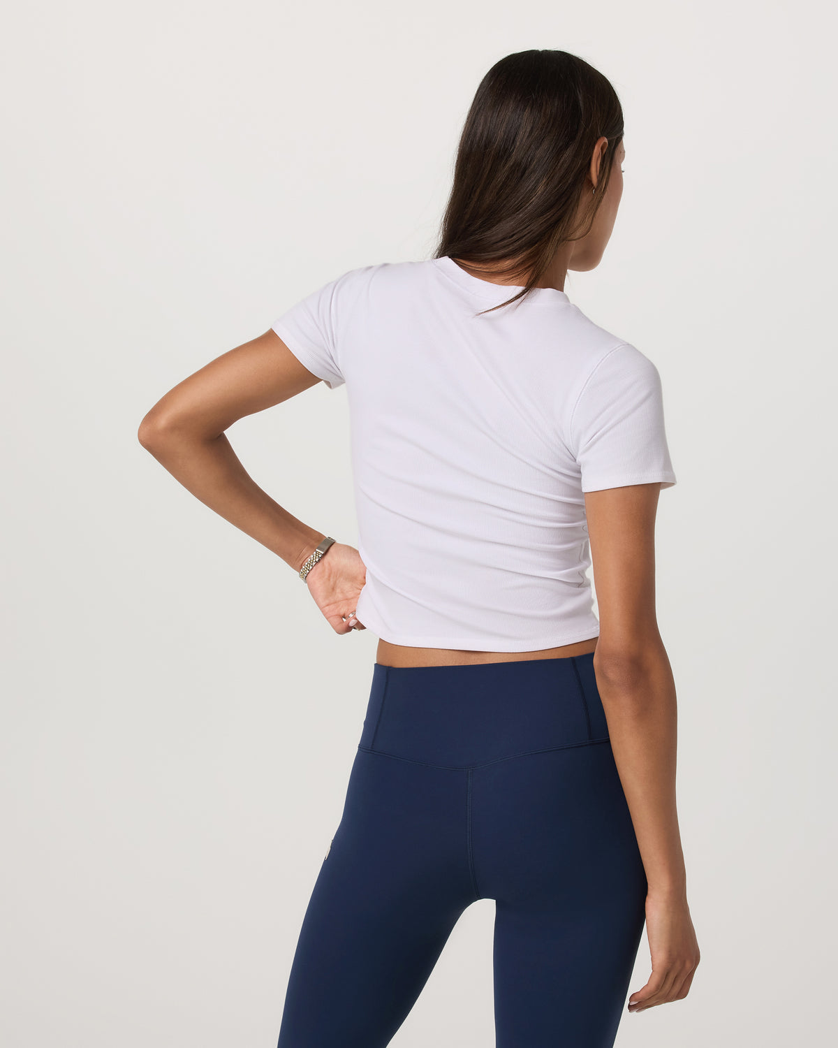 Vuori Pose Fitted Tee White Rib Knit Tee Clothing