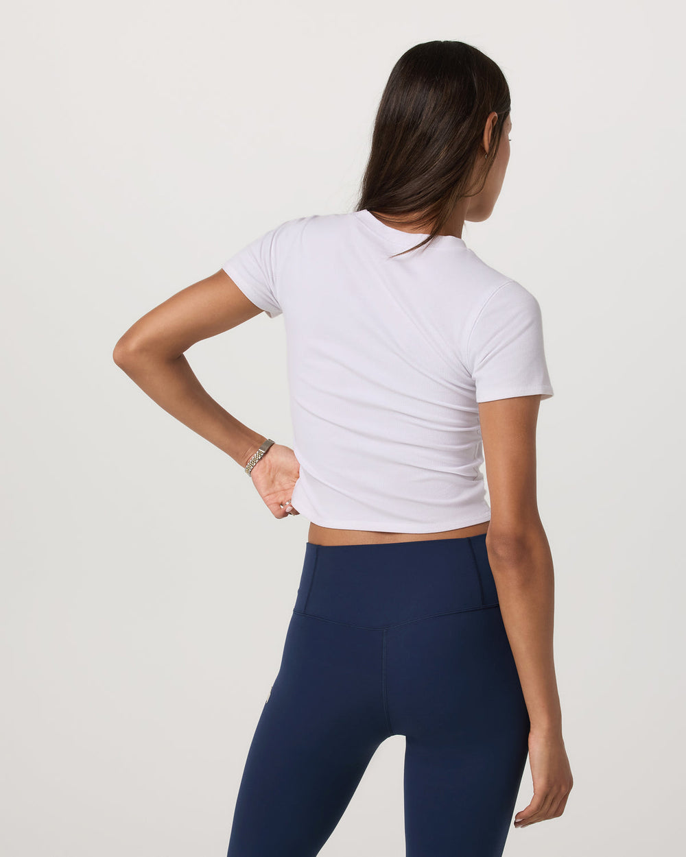 Vuori Pose Fitted Tee White Rib Knit Tee Clothing