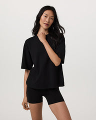 Vuori Short Sleeve Maven Oversized Tee Women's Black T-Shirt