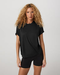 Vuori Energy Long Tee Women's Black Heather Fitness Tee Shirt