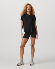 Vuori Energy Long Tee Women's Black Heather Fitness Tee Shirt