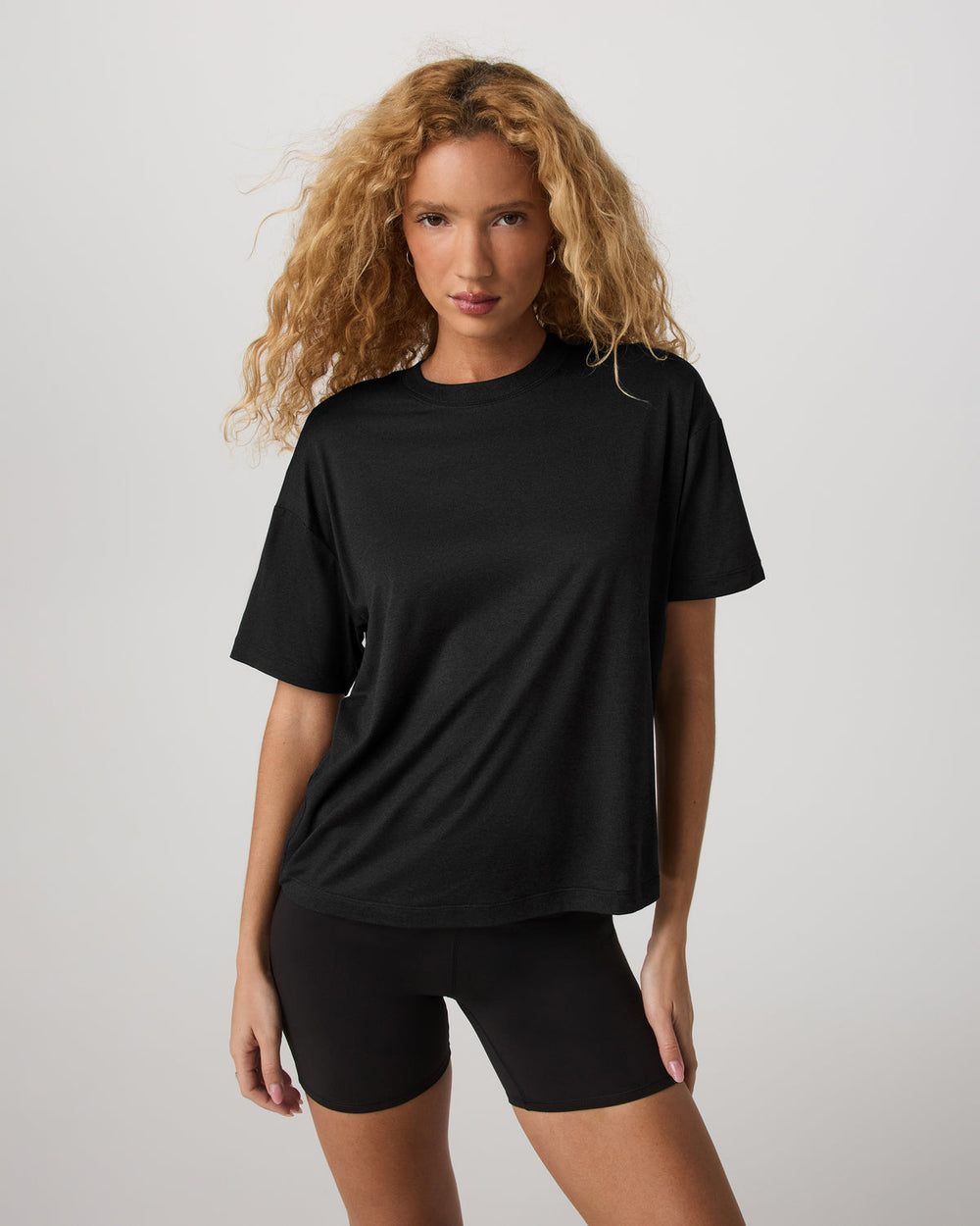 Vuori Energy Long Tee Women's Black Heather Fitness Tee Shirt