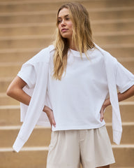 Vuori Short Sleeve Heavyweight Oversized Cotton Tee White