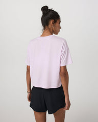 Vuori Energy Tee Women's Lilac Breeze Heather Oversized Shirt
