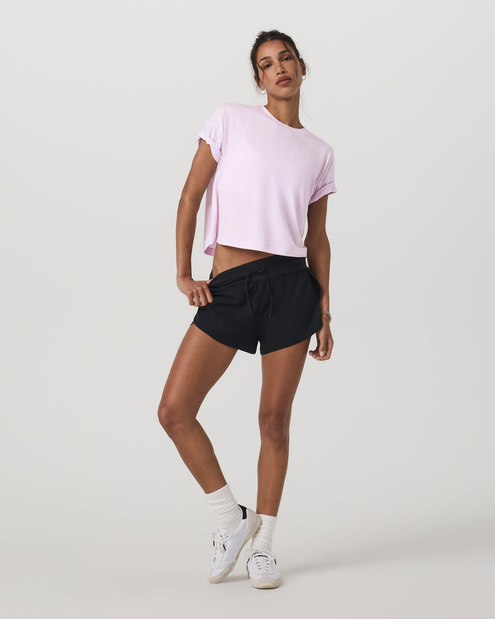 Vuori Energy Tee Women's Lilac Breeze Heather Oversized Shirt