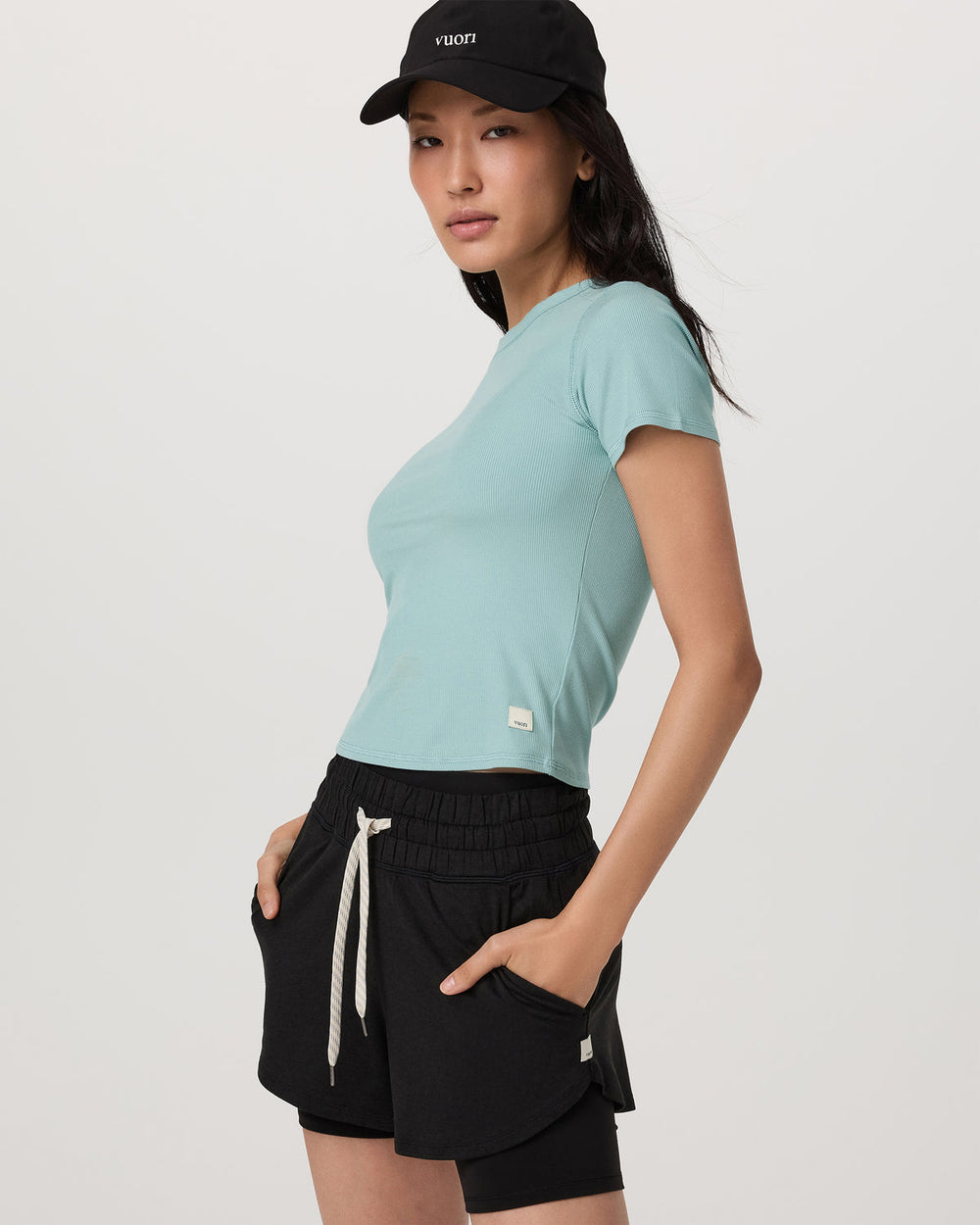 Vuori Pose Fitted Tee Sea Spray