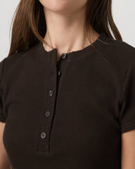 Vuori Short Sleeve Waffle Baby Tee Women's Dark Java T-Shirt