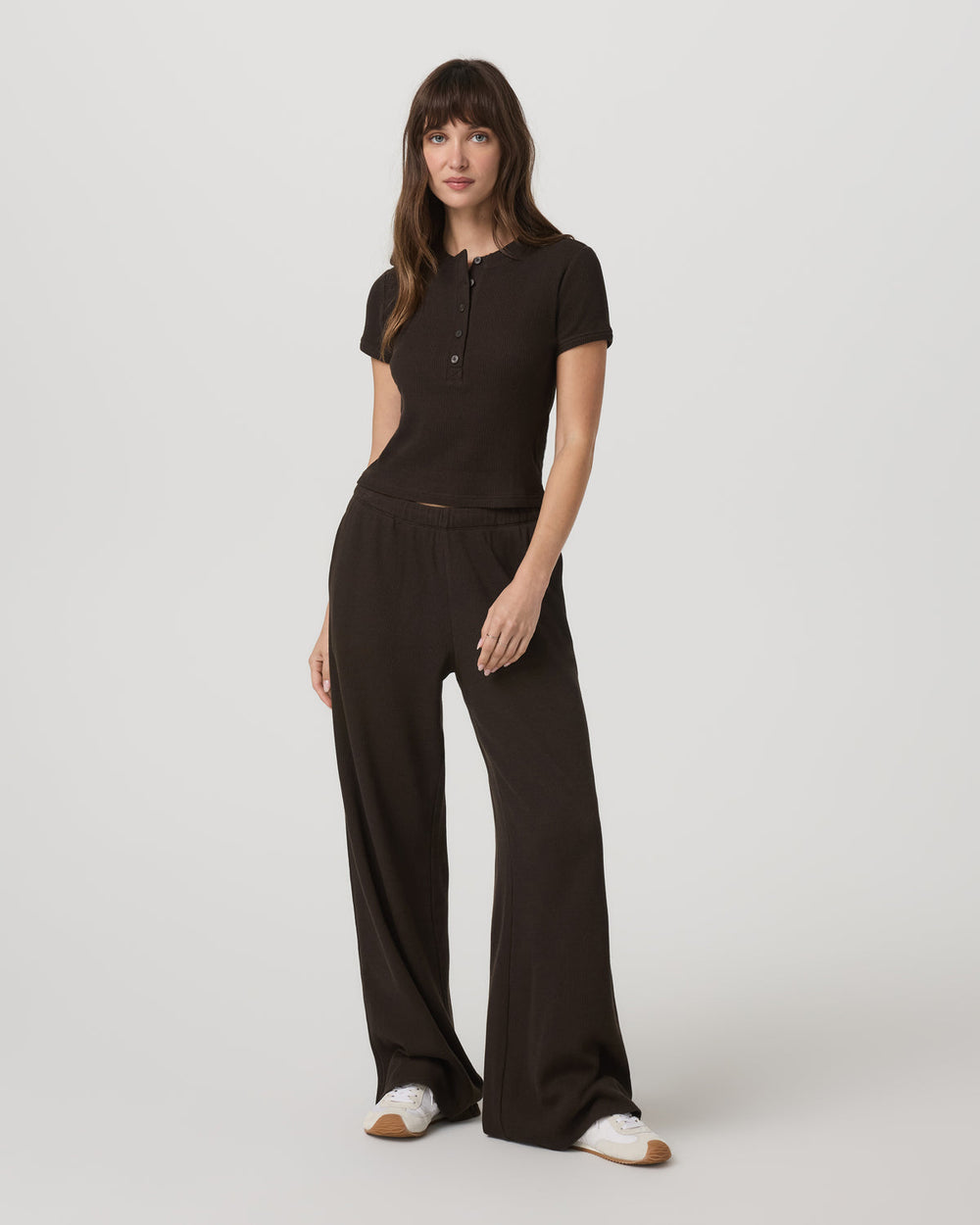 Vuori Short Sleeve Waffle Baby Tee Women's Dark Java T-Shirt