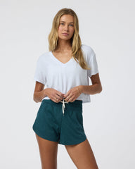 Vuori Short Sleeve Cove V Neck Tee White