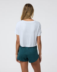Vuori Short Sleeve Cove V Neck Tee White