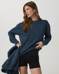 Vuori Long Sleeve Heavyweight Cotton Tee Ocean Blue Tee Shirt
