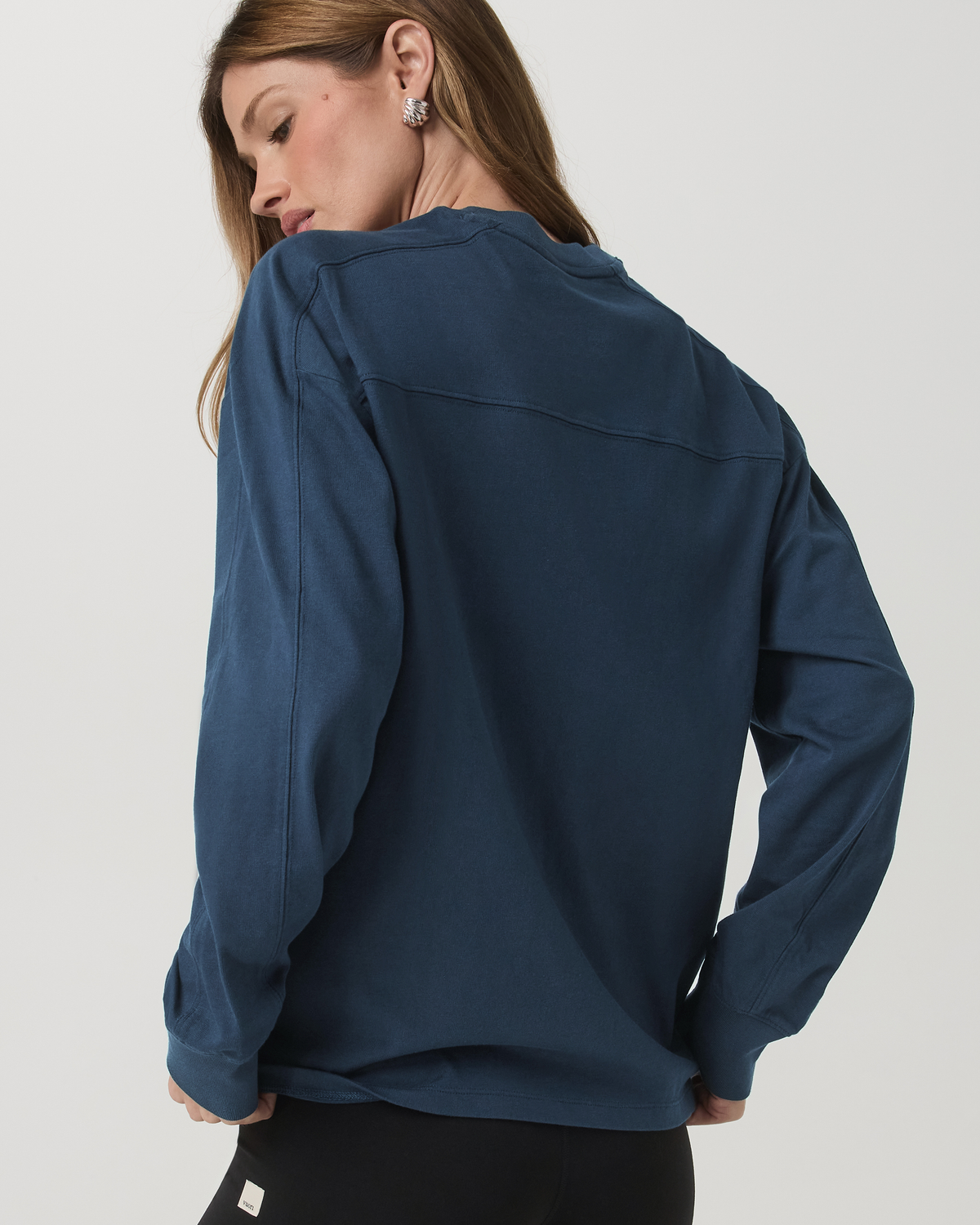 Vuori Long Sleeve Heavyweight Cotton Tee Ocean Blue Tee Shirt